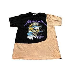 Metallica Damaged Justice Short Sleeve Tie Dye Shirt Graphic Print Size M Medium
